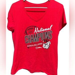 Georgia Bulldogs National Champions Red T-Shirt 2021